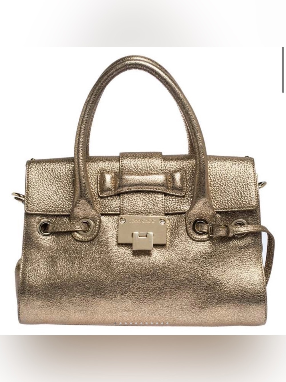 Jimmy Choo Rosalie 2 way nbag
Metallic Gold Satchel Handbag - Women Bags